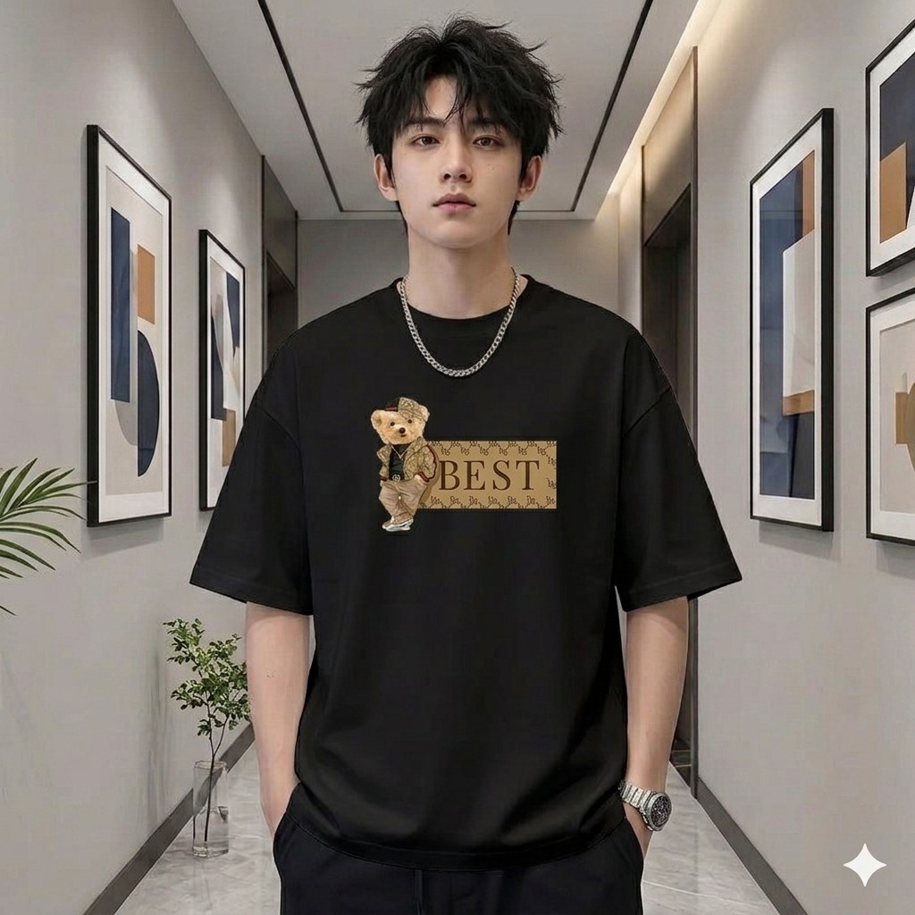 Stylish Drop Shoulder Cotton T-Shirt for Men