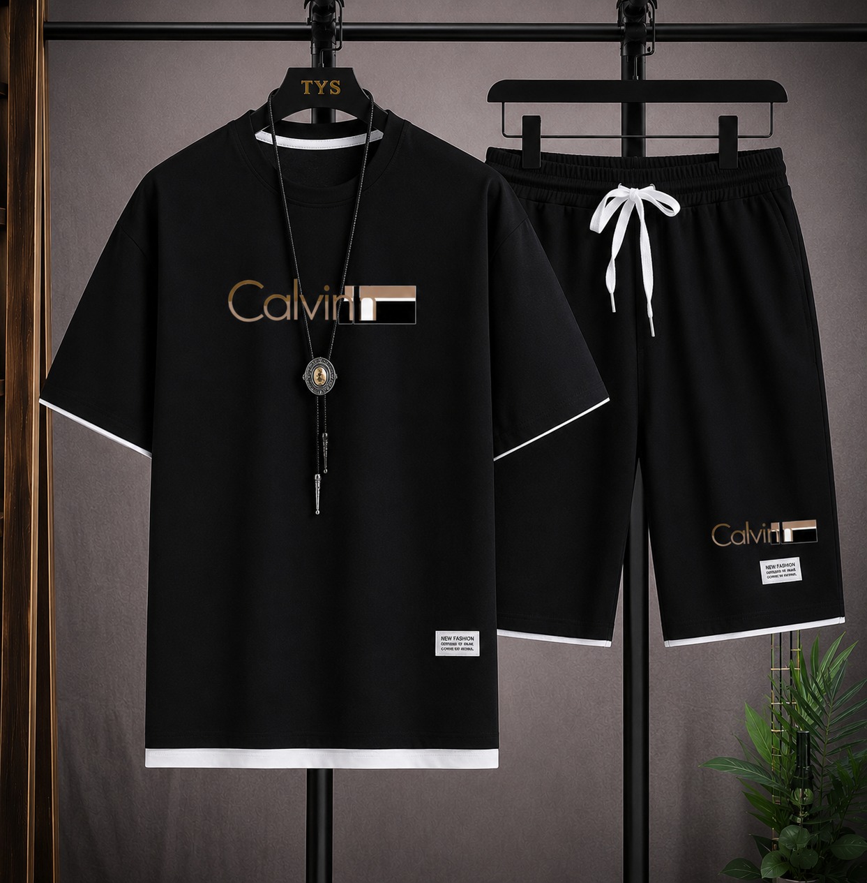 Premium Quality Summer Mesh T-Shirt & Shorts Two-Piece Set
